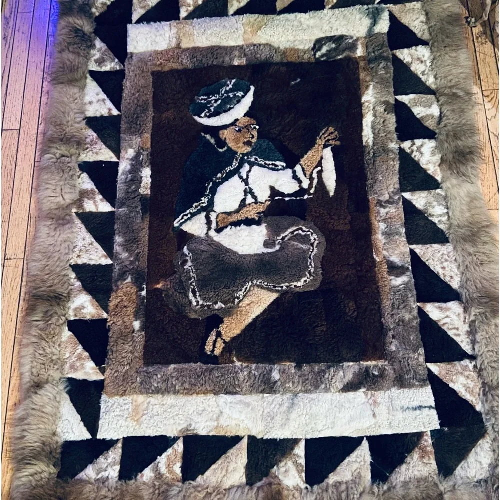SUPER RARE Large Genuine Alpaca Wall-hanging Rug - “A Woman Scorned” - 68” x 51”